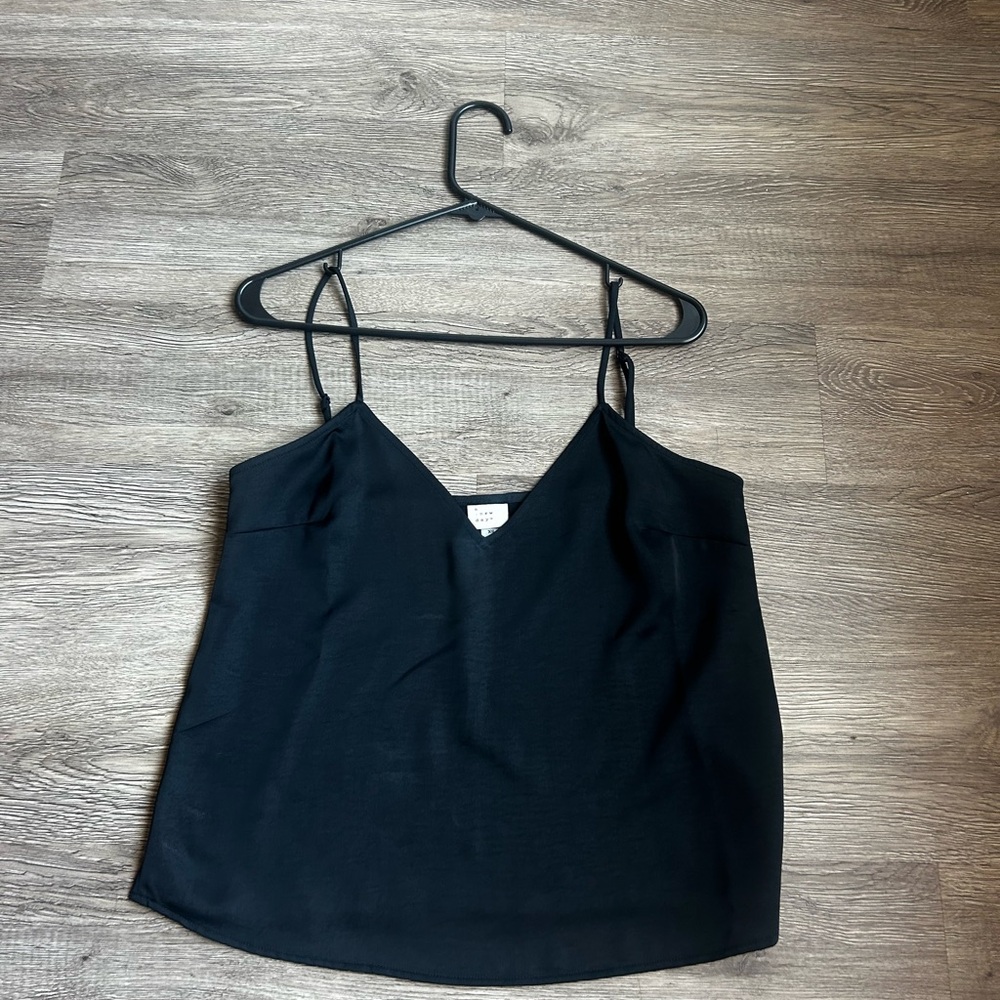 A new day black faux satin top. Size xs. Perfect for the office.